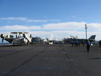 CVW-7 aircraft on the USS George Washington flight deck