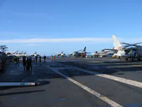 CVW-7 Tomcats, Hawkeye, and Vikings on the GW flight deck