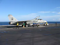 VF-11 Red Rippers F-14B Tomcat RIPPER 203 being backed into position