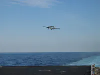 VAW-121 Bluetails E-2C Hawkeye AG-602 rolling into the groove