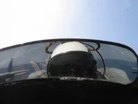 Lefty's relection in the front top mirror