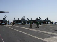 AG-103 (161421) with AIM-54C Phoenix on belly, AIM-54C Phoenix on left shoulder station, RIPPER 200 (163227) with two AIM-54C Phoenix on the belly, AG-102, RIPPER 201 (162912), LANTIRNs