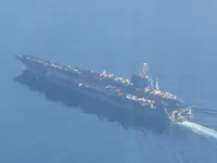 USS George Washington (CVN-73) seen from the air.