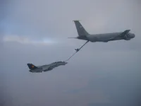 RIPPER 200 (163227) plugged on the KC-135, GBU-16s on belly.