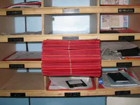Personnel Officer's mailbox during FITREP time - yes, that is a 3.5 inch 'floppy' disc.