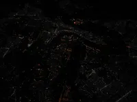 Baghdad, Iraq, and suburbs at night