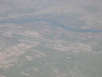 Airfield, Tigris River, agricultural floodplain and Mosul urban area