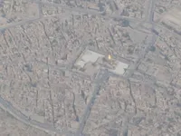 Close aerial view of the Al-Askari Shrine, before destruction of its historic gold dome