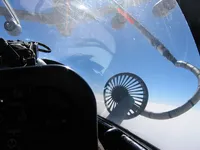 RIPPER 200 (163227) Lefty plugged on KC-135 Iron Maiden from 92nd Air Refueling Wing. KC-135R Stratotanker serial 58-0016 from 92nd Air Refueling Wing based at Fairchild AFB in Spokane, WA.