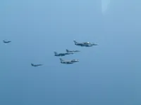 VFA-131 Wildcats Hornet AG-405, VF-143 Pukin' Dogs Tomcat AG-103 (161421), 3x Rafale M, 2x Super Étendard Modernisé