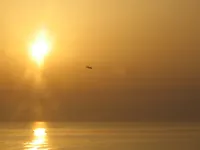 F-14 Tomcat at the 135 position in landing pattern