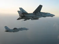 RIPPER 204 (163218) with hook down, LANTIRN Pod, and CATM-9M Captive Air Training Missile (Sidewinder), RIPPER 206 (162925) with hook down