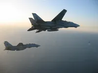 RIPPER 204 (163218) with hook down, LANTIRN Pod, and CATM-9M Captive Air Training Missile (Sidewinder), RIPPER 206 (162925) with hook down