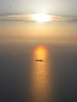 USS George Washington (CVN-73) in the setting sun