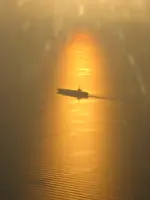 USS George Washington (CVN-73) in the setting sun